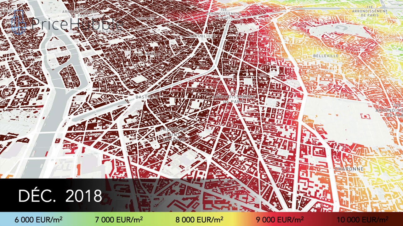 Dataviz : PriceHubble diffuse une vidéo montrant l'évolution des prix de l'immobilier basée sur les données de la DGFiP