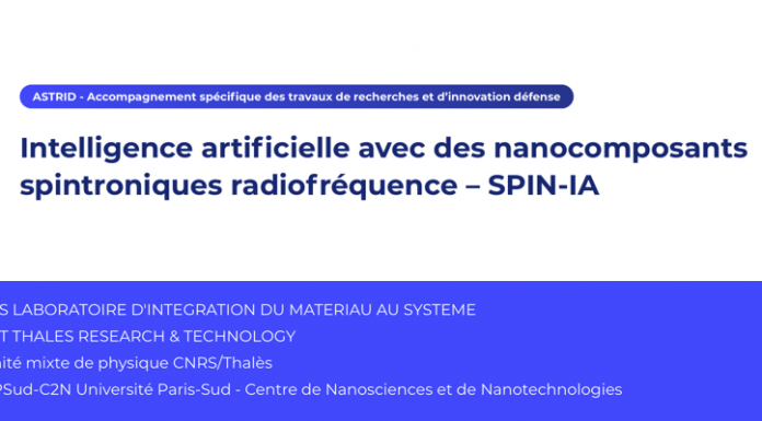 Le projet Astrid SPIN-IA - Intelligence artificielle avec des nanocomposants spintroniques radiofréquence