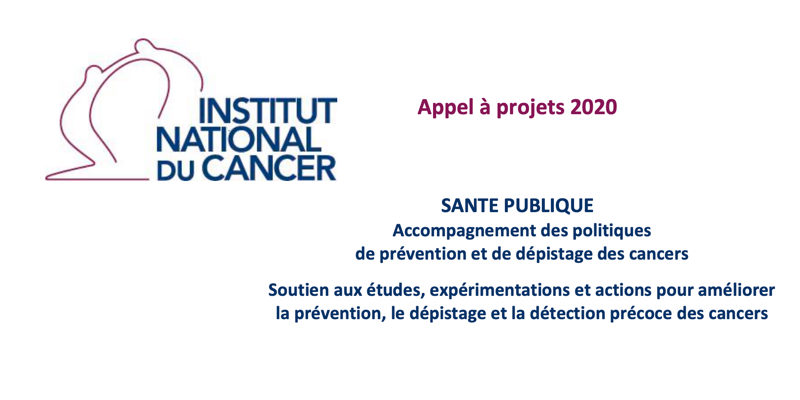 L’Institut national du cancer publie son appel à projets 2020 DEPIPREV