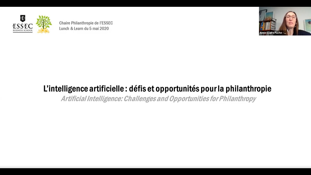 Replay : L'intelligence artificielle - défis et opportunités pour la philanthropie | ESSEC Chair